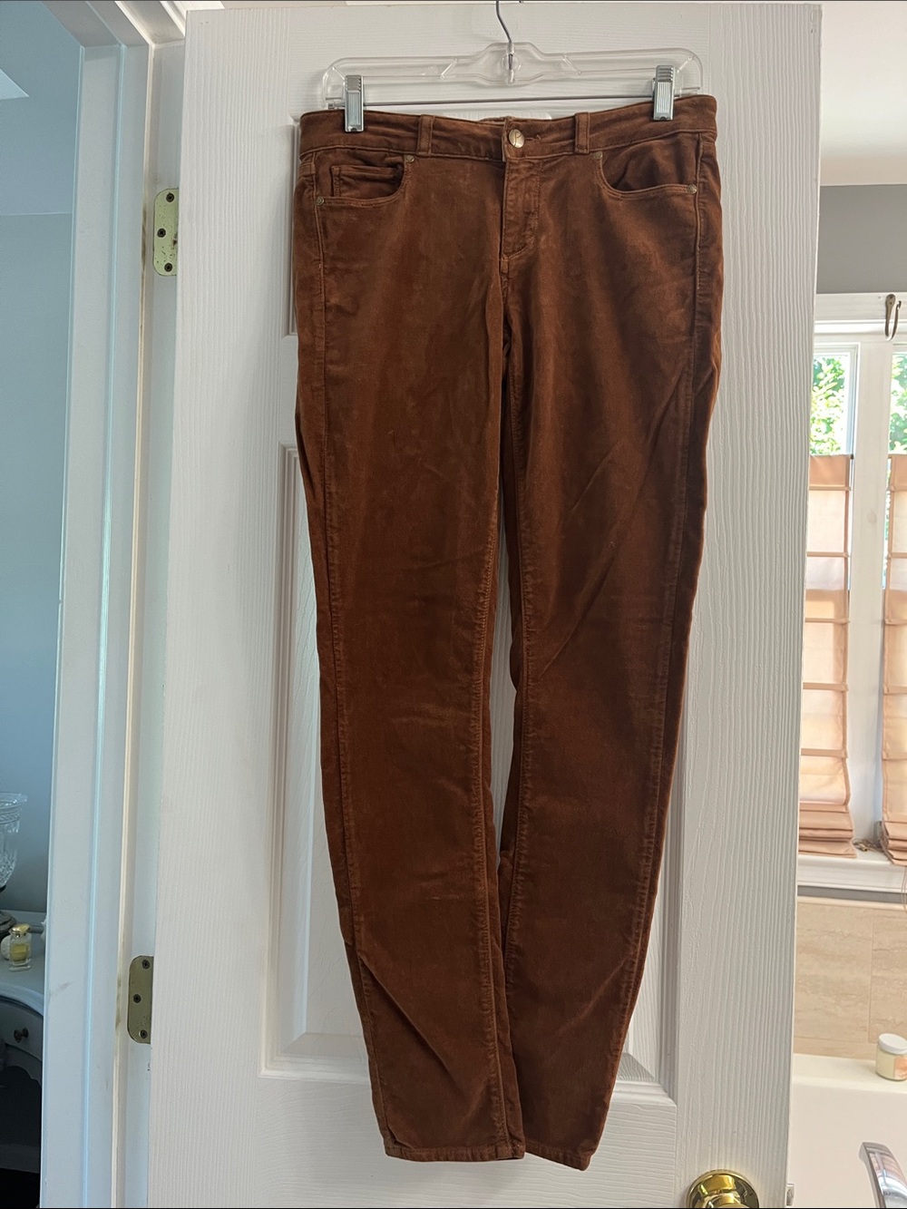 PAIGE Skinny Velvet Jeans in Deep Brown